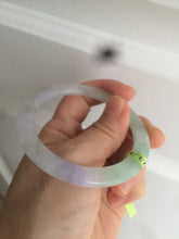 Load image into Gallery viewer, 52.7mm Certified Type A 100% Natural sunny green/purple/white thin Jadeite Jade bangle AE23-1454
