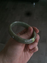Load image into Gallery viewer, 54.5mm Certified Type A 100% Natural green oval Jadeite Jade bangle L105-2899