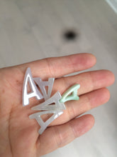 Load image into Gallery viewer, 100% natural icy watery sunny/purple jadeite jade Initial letter A pendant necklace Y124