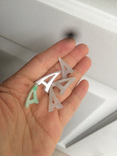 Load image into Gallery viewer, 100% natural icy watery sunny/purple jadeite jade Initial letter A pendant necklace Y124