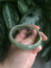 Load image into Gallery viewer, 54.5mm Certified Type A 100% Natural green oval Jadeite Jade bangle L105-2899