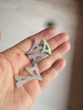 Load image into Gallery viewer, 100% natural icy watery sunny/purple jadeite jade Initial letter A pendant necklace Y124