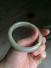 Load image into Gallery viewer, 54.7mm certified 100% natural type yellow/green jadeite jade bangle Z92-8520