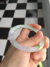 Load image into Gallery viewer, 52.7mm Certified Type A 100% Natural sunny green/purple/white thin Jadeite Jade bangle AE23-1454
