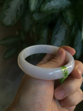 Load image into Gallery viewer, 55.7mm certified Type A 100% Natural white/yellow Jadeite Jade bangle E57-7572