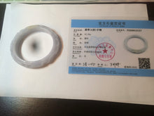 Load image into Gallery viewer, 51mm Certified Type A 100% Natural light purple white vintage style Jadeite Jade oval bangle AM38-0157