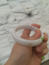 Load image into Gallery viewer, 55.7mm certified Type A 100% Natural white/yellow Jadeite Jade bangle E57-7572
