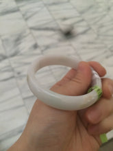 Load image into Gallery viewer, 55.7mm certified Type A 100% Natural white/yellow Jadeite Jade bangle E57-7572