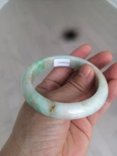 Load image into Gallery viewer, 54.6mm certified 100% natural Type A sunny green/white/brown jadeite jade bangle AH61-3333