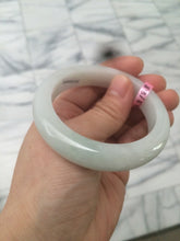 Load image into Gallery viewer, 52mm Certified Type A 100% Natural light green/white Jadeite Jade bangle Y69-8442
