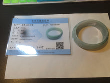 Load image into Gallery viewer, 53mm Certified type A 100% Natural light green/yellow/black broad style oval jadeite jade bangle X96-1036