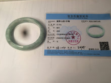 Load image into Gallery viewer, 52.5mm Certified Type A 100% Natural green/gray oval Jadeite Jade  bangle U124-7143