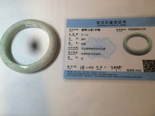Load image into Gallery viewer, 57.4mm 100% natural Type A sunny green/white jadeite jade bangle K92-1110