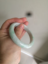Load image into Gallery viewer, 57.4mm 100% natural Type A sunny green/white jadeite jade bangle K92-1110