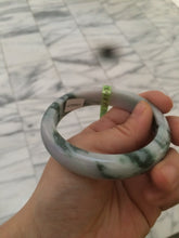 Load image into Gallery viewer, 56.8mm certificated Type A 100% Natural white/green/purple Jadeite Jade bangle E47-6211