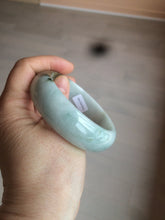 Load image into Gallery viewer, 57mm Certified type A 100% Natural green/white/brown chubby Jadeite bangle N107-3788