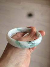 Load image into Gallery viewer, 61.3mm Certified Type A 100% Natural sunny green/white/light purple jadeite Jade bangle S45-7278