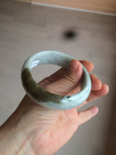 Load image into Gallery viewer, 57mm Certified type A 100% Natural green/white/brown chubby Jadeite bangle N107-3788