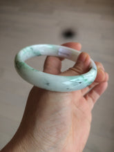 Load image into Gallery viewer, 61.3mm Certified Type A 100% Natural sunny green/white/light purple jadeite Jade bangle S45-7278