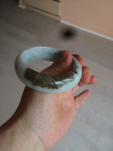 Load image into Gallery viewer, 57mm Certified type A 100% Natural green/white/brown chubby Jadeite bangle N107-3788