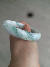 Load image into Gallery viewer, 61.3mm Certified Type A 100% Natural sunny green/white/light purple jadeite Jade bangle S45-7278