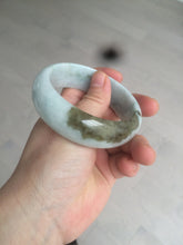 Load image into Gallery viewer, 57mm Certified type A 100% Natural green/white/brown chubby Jadeite bangle N107-3788