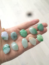 Load image into Gallery viewer, Type A 100% Natural sunny green/purple/white Jadeite Jade Peach Pendant AC-P