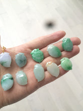 Load image into Gallery viewer, Type A 100% Natural sunny green/purple/white Jadeite Jade Peach Pendant AC-P