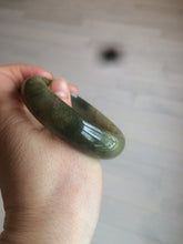 Load image into Gallery viewer, 54.5mm Certified type A 100% Natural dark green/brown/black Jadeite bangle N106-3780