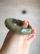 Load image into Gallery viewer, 54.5mm Certified type A 100% Natural dark green/brown/black Jadeite bangle N106-3780