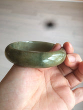 Load image into Gallery viewer, 54.5mm Certified type A 100% Natural dark green/brown/black Jadeite bangle N106-3780