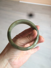 Load image into Gallery viewer, 54.5mm Certified type A 100% Natural dark green/brown/black Jadeite bangle N106-3780