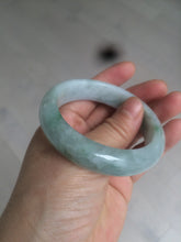 Load image into Gallery viewer, 52.5mm Certified type A 100% Natural green white Jadeite Jade bangle A77-2424
