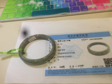 Load image into Gallery viewer, 54.5mm Certified Type A 100% Natural green oval Jadeite Jade bangle L105-2899