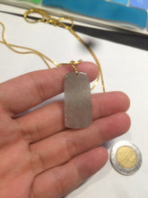 Load image into Gallery viewer, 100% natural icy watery light green/clear jadeite jade safe and sound couple pendant pair E34