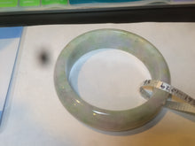 Load image into Gallery viewer, 56.5mm certificated Type A 100% Natural sunny green/purple/yellow  Monet’s Water Lilies Jade bangle E62-1029