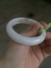 Load image into Gallery viewer, 56.5mm certificated Type A 100% Natural white/red/brown Jadeite Jade bangle AE28-5705