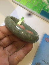 Load image into Gallery viewer, 54.5mm Certified Type A 100% Natural green oval Jadeite Jade bangle L105-2899