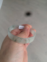 Load image into Gallery viewer, 50mm Certified Type A 100% Natural light white/green floating flowers super thin jadeite jade bangle AK22-4969