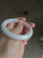 Load image into Gallery viewer, 55mm Certified type A 100% Natural light green/white Jadeite bangle AE38-9280