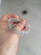 Load image into Gallery viewer, 50mm Certified Type A 100% Natural light white/green floating flowers super thin jadeite jade bangle AK22-4969