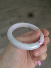 Load image into Gallery viewer, 55mm Certified type A 100% Natural light green/white Jadeite bangle AE38-9280