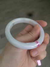 Load image into Gallery viewer, 55mm Certified type A 100% Natural light green/white Jadeite bangle AE38-9280