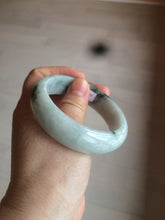 Load image into Gallery viewer, 55.5mm Certified type A 100% Natural green/white chubby Jadeite bangle N103-3792