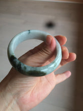 Load image into Gallery viewer, 55.5mm Certified type A 100% Natural green/white chubby Jadeite bangle N103-3792