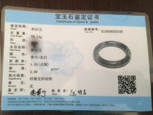 Load image into Gallery viewer, 53.4mm Certified 100% Natural black/gray sesame paste 芝麻糊 青花round cut nephrite Jade bangle HE102-5546