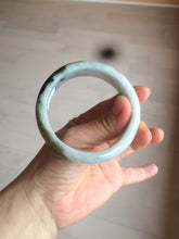 Load image into Gallery viewer, 55.5mm Certified type A 100% Natural green/white chubby Jadeite bangle N103-3792