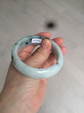 Load image into Gallery viewer, 55.5mm Certified type A 100% Natural green/white chubby Jadeite bangle N103-3792