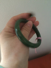 Load image into Gallery viewer, 51.9 mm 100% Natural  dark green nephrite Jade (碧玉) bangle KS-16