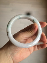 Load image into Gallery viewer, 61mm certified type A 100% Natural sunny green/white Jadeite Jade bangle AQ23-9961